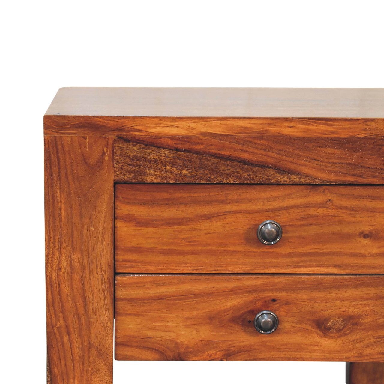 Levzu Square Honey Finish Bedside Table - Image 4