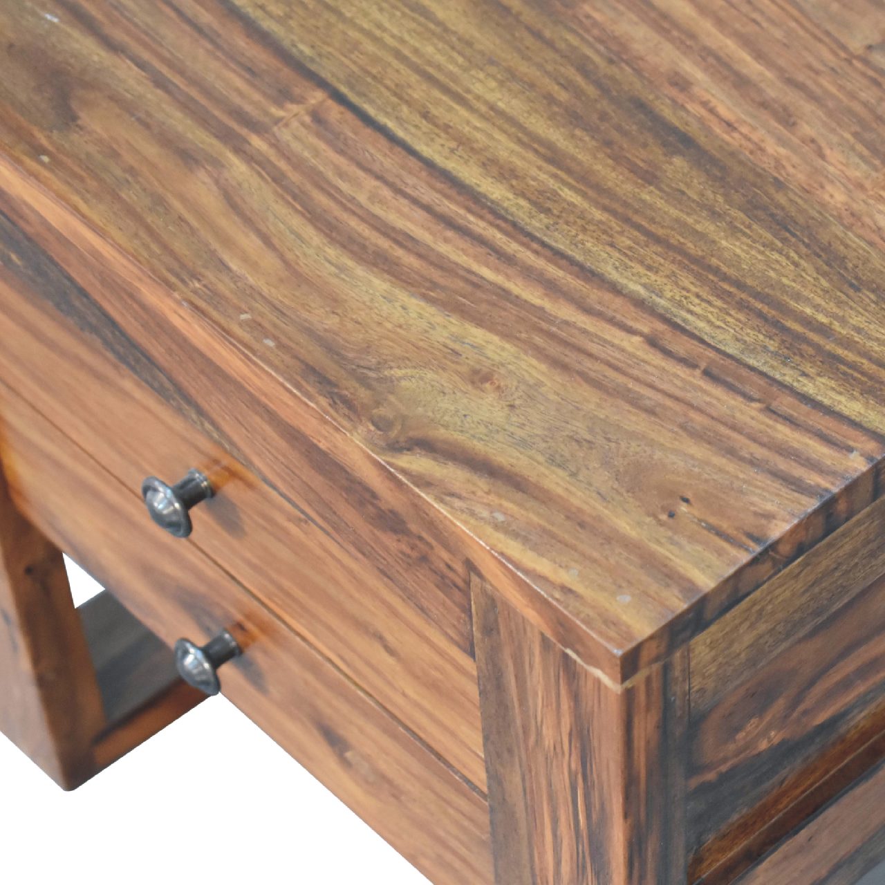 Levzu Square Honey Finish Bedside Table - Image 5