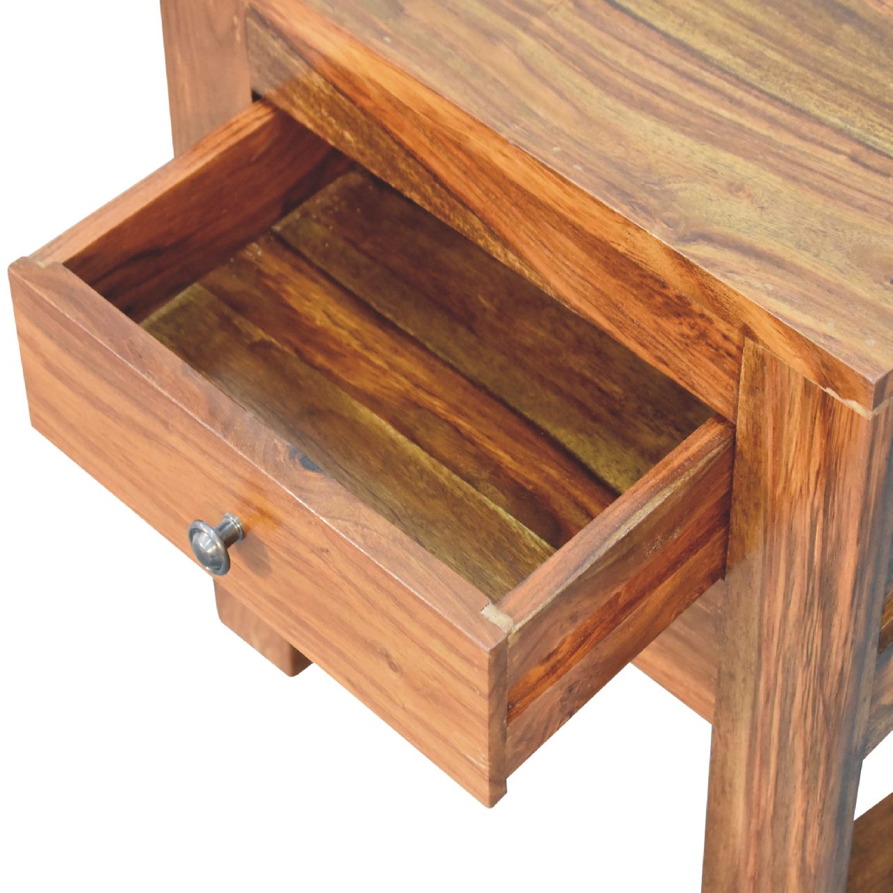 Levzu Square Honey Finish Bedside Table - Image 6