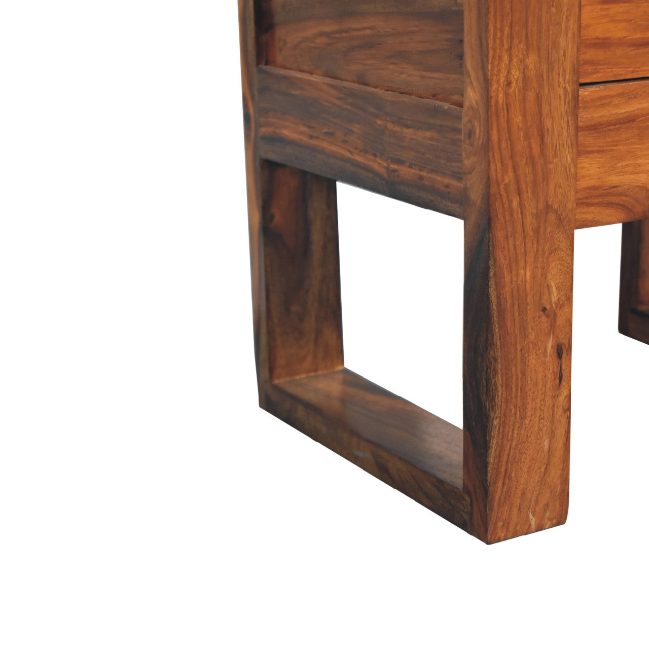 Levzu Square Honey Finish Bedside Table - Image 7