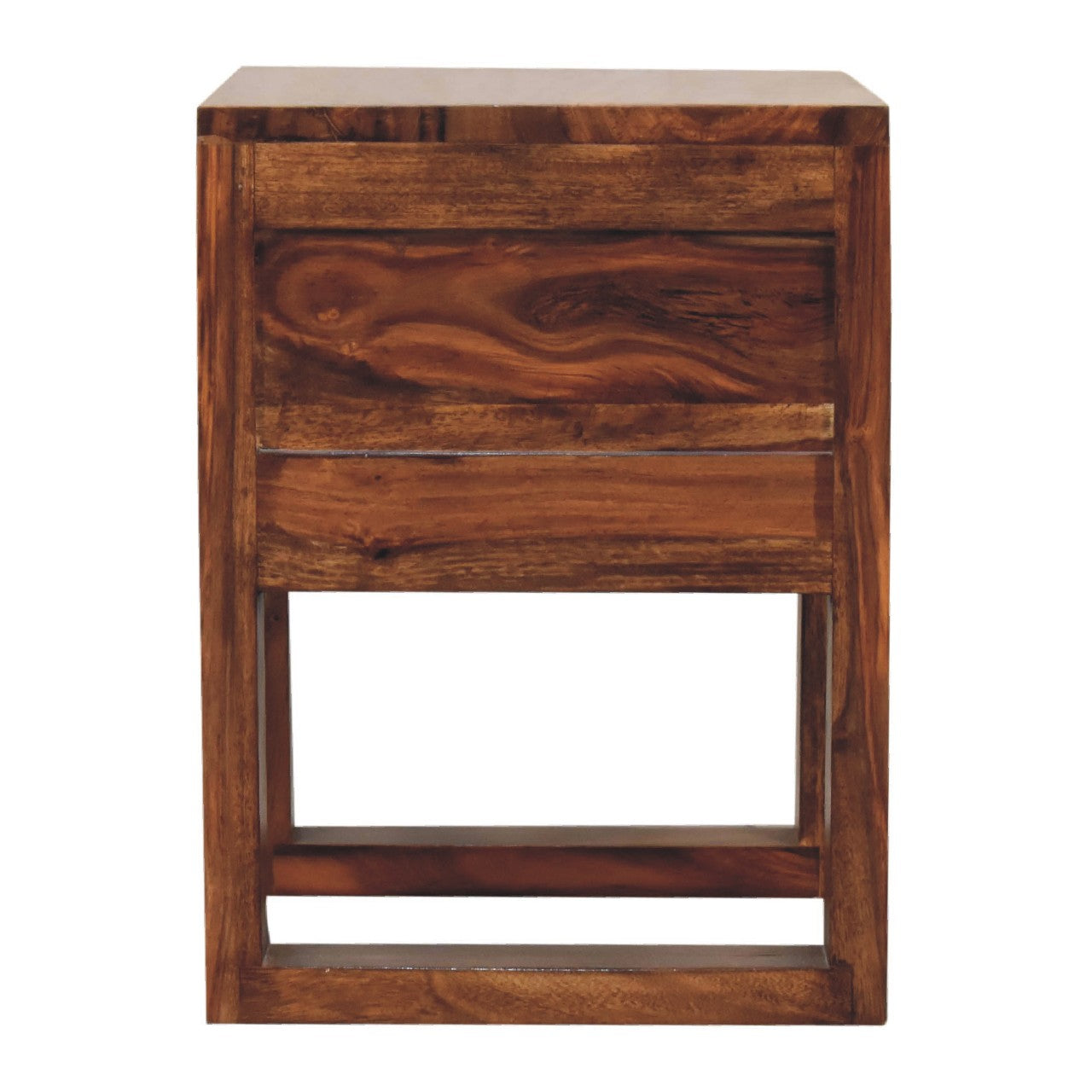 Levzu Square Honey Finish Bedside Table - Image 8