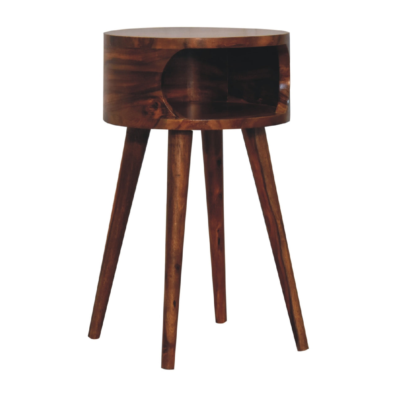 Levzu Open Honey Wood Bedside Table - Image 2