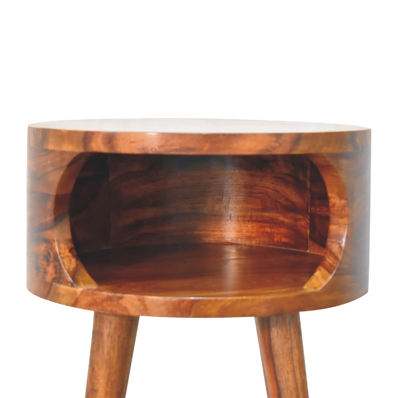 Levzu Open Honey Wood Bedside Table - Image 5