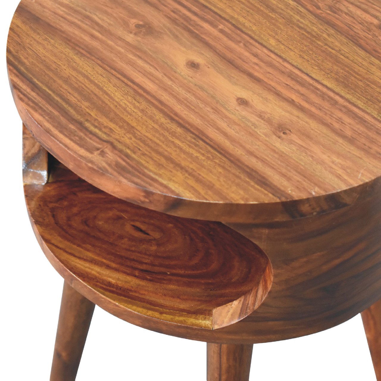Levzu Open Honey Wood Bedside Table - Image 6