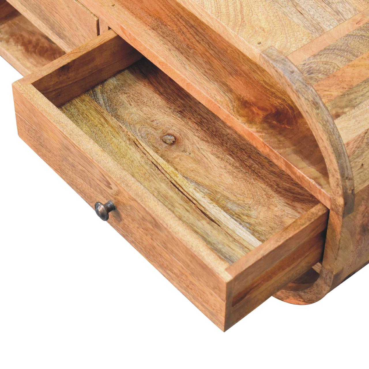 Levzu Curved Chestnut TV Stand - Image 6