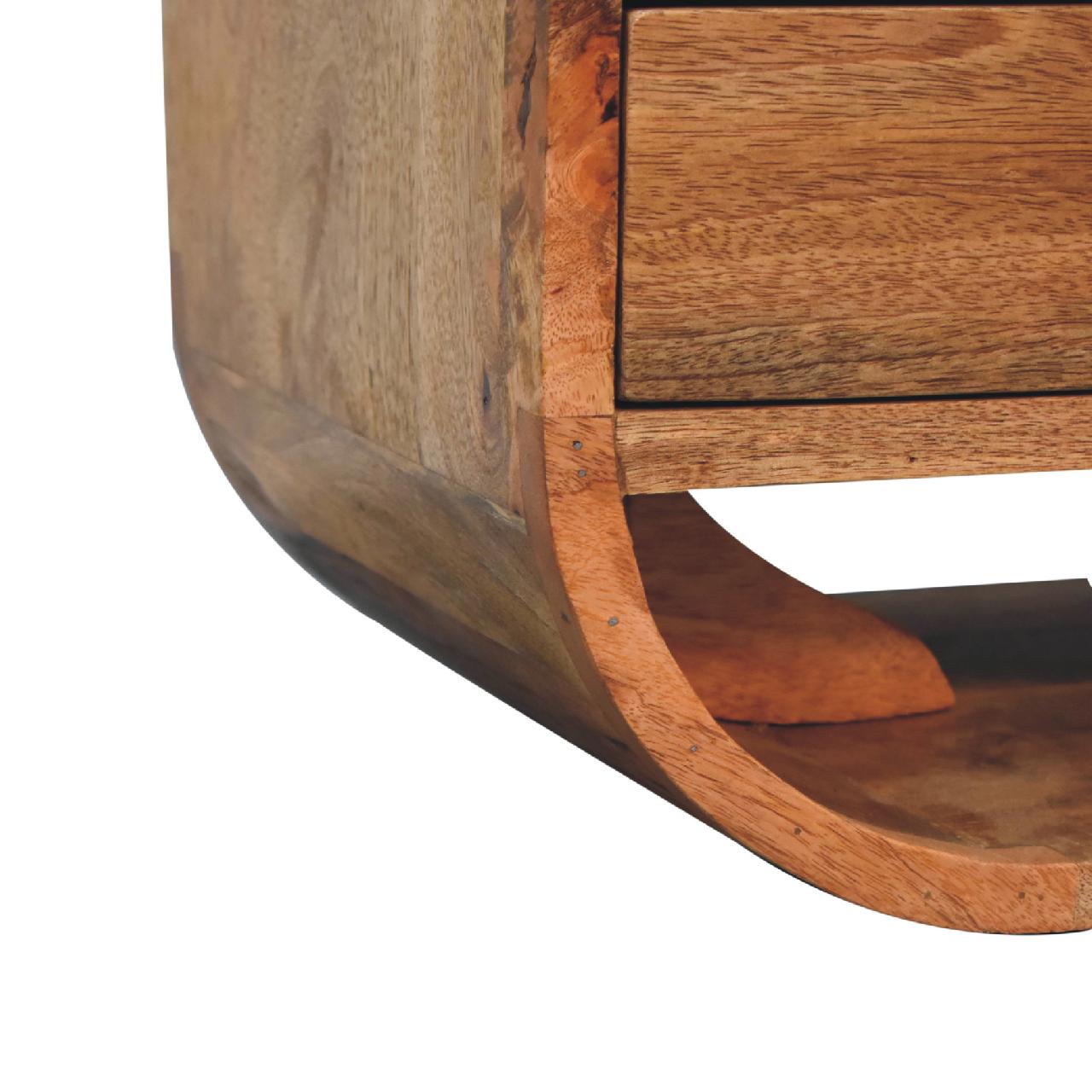 Levzu Curved Chestnut TV Stand - Image 7