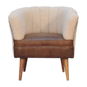 Levzu Cozy Boucle Cream Buffalo Armchair