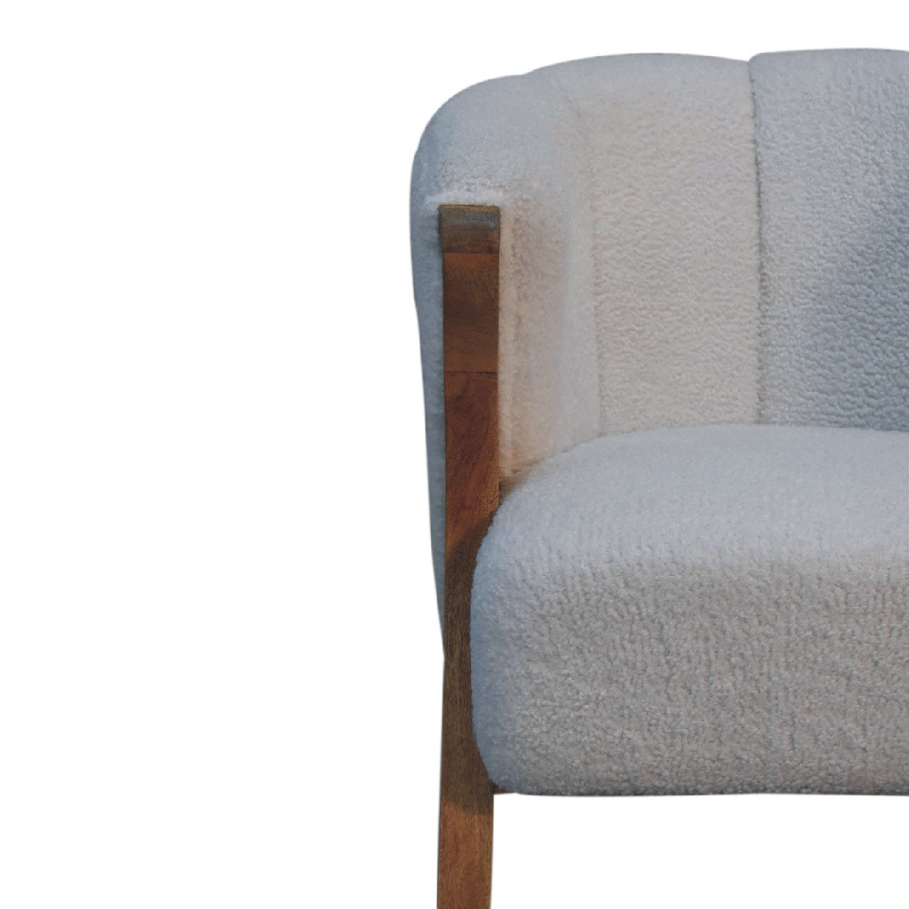 Levzu White Boucle Chair - Image 4