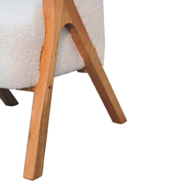 Levzu White Boucle Chair - Image 7