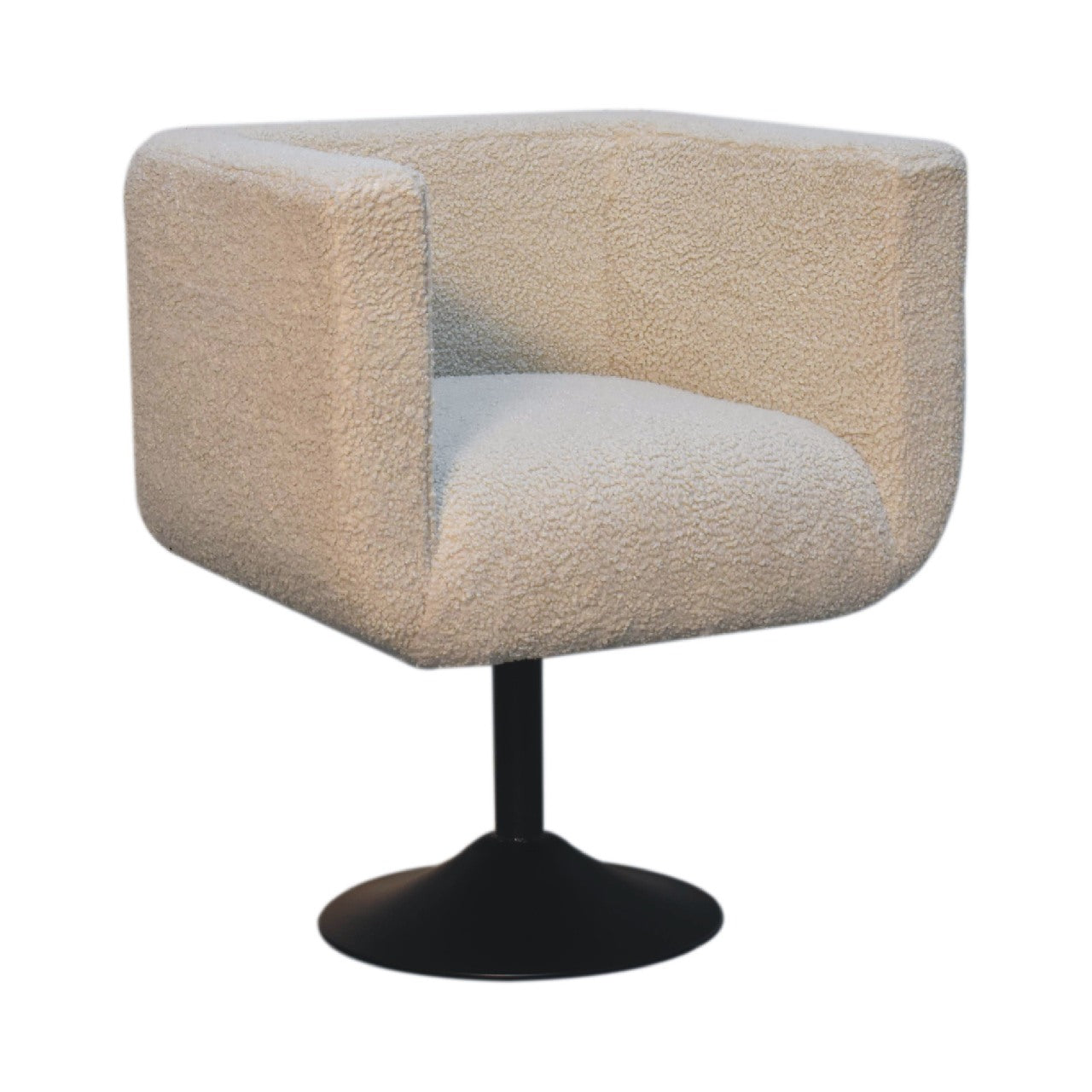Levzu Cream Boucle Swivel Chair - Image 2