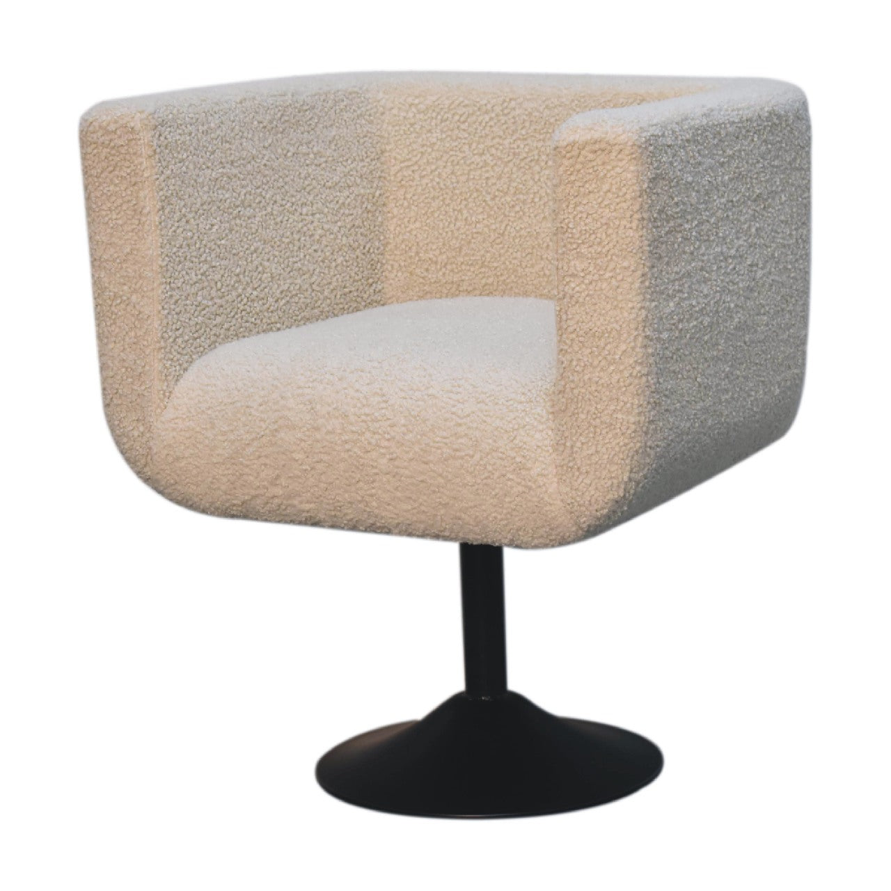 Levzu Cream Boucle Swivel Chair - Image 3