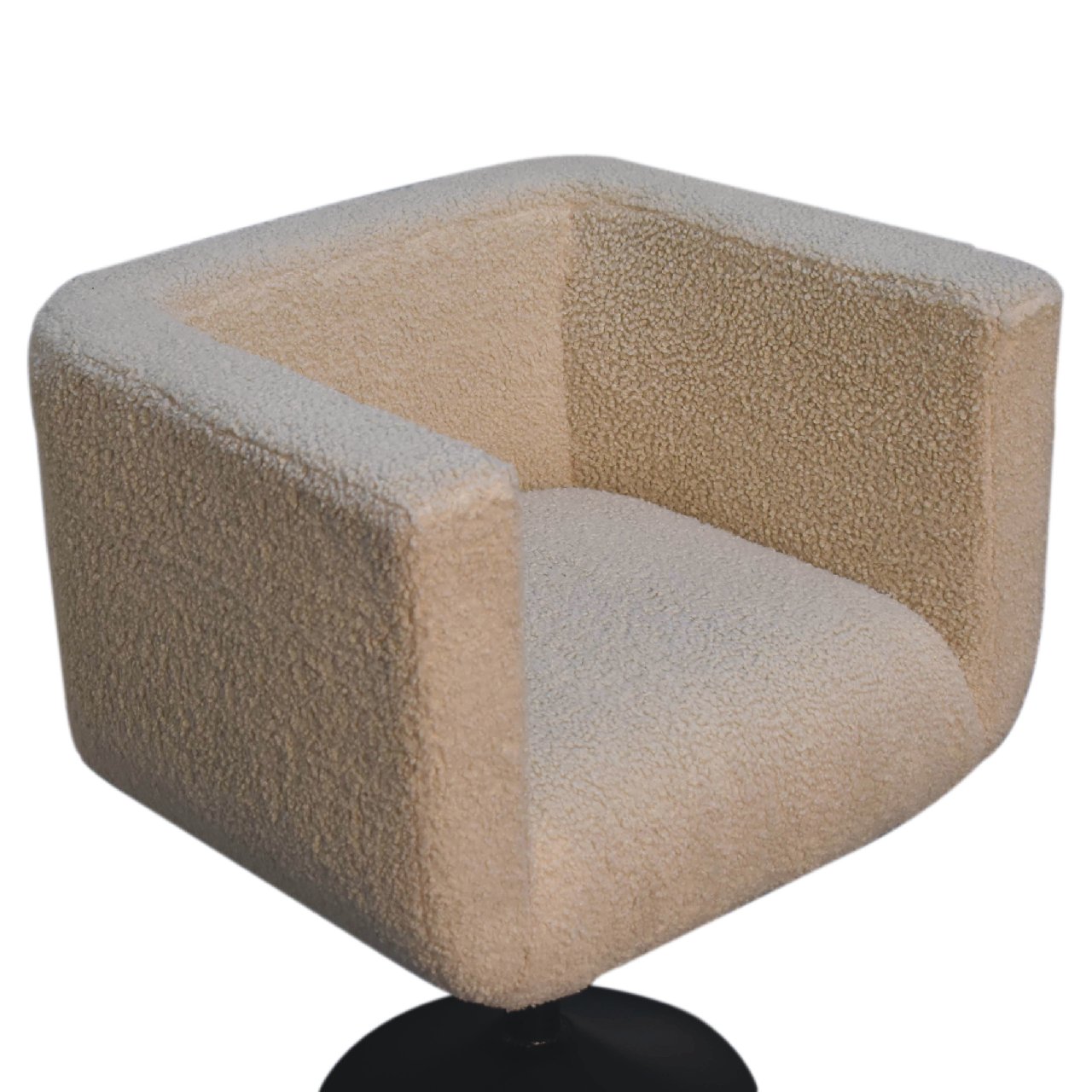 Levzu Cream Boucle Swivel Chair - Image 6